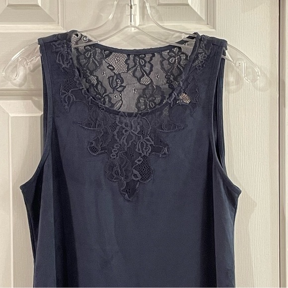 Altar’d State Faux Suede and Lace Dress Navy - M - Picture 3 of 7